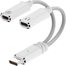Livx 2in 1 100W Type C To Type C & Type C Hızlı Şarj Kulaklık Arama Dönüştürücü Otgtc
