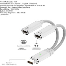 Livx 2in 1 100W Type C To Type C & Type C Hızlı Şarj Kulaklık Arama Dönüştürücü Otgtc