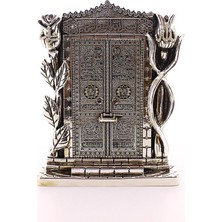 Biton Toptan Allah Muhammed Yazılı Gül Kabe Kapısı Gümüş Biblo 25 CM-023