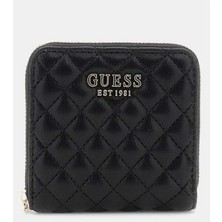Guess Kadın Siyah Eco Rianee Kapitoneli Cüzdan