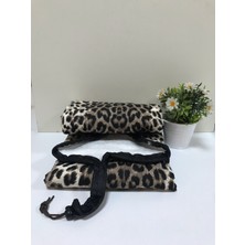 Asev Home Ipli Ayarlanabilir Stoperli 300GR/M2 Keçeli Büyük Boy Ütü Masası Kılıfı Örtüsü Bezi 55X140 cm Leopar