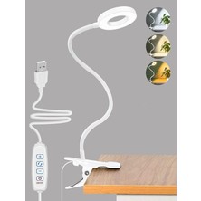 3 Renk Masa Lambası Işık Şiddeti ve Rengi Ayarlanabilir Masa Kenarı Mandallı