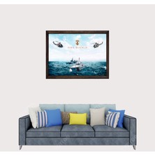 Türkçü, Sahil Güvenlik Çerçeveli Cam Duvar Tablosu 30 x 45  cm  Sp1