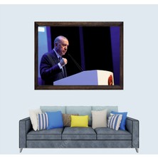 Cumhurbaşkanımız Recep Tayyip Erdoğan, Çerçeveli Cam Duvar Tablosu 20 x 30  cm  Sp6