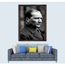 Türkçü, Mustafa Kemal Atatürk , Türk, Çerçeveli Cam Duvar Tablosu 30 x 45  cm  Sp6