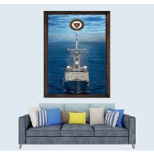 Türkçü, Türk Donanması, Gemileri Çerçeveli Cam Duvar Tablosu 30 x 45  cm  Sp1