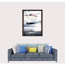 Türkçü, Türk Donanması, Türk Hava Kuvvetleri, Çerçeveli Cam Duvar Tablosu 30 x 45  cm  Sp4