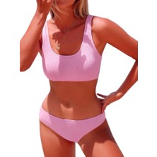 Deep Beach Dokulu kumaş çift askılı bikini takım