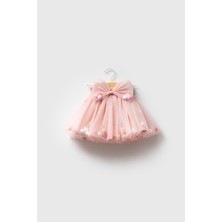 Magu Somon Çiçekli Tüllü Fiyonklu Kız Çocuk Tütü Etek