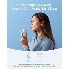 Anker UFO MagGo Kablosuz Şarj Cihazı (3'ü 1 Arada, Katlanabilir Ped) - Beyaz - B25M8 (Anker Türkiye Garantili)