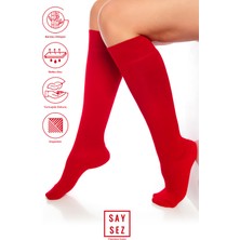 Saysez Bambu Kadın Dizaltı Düz Yumuşak Uzun Dikişsiz Çorap / Pantolon Çorabı / Teni Göstermeyen Çorap
