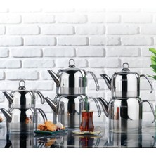 Schafer Ada Metal Çaydanlık Takımı (Orta) 4 Parça-Inox