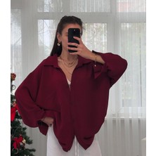 Paw Garage Kadın Perla Tek Cepli Oversize Gömlek, Geniş Kalıp Gömlek, Ayrobin Gömlek