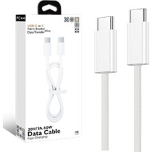 The Wlue Type-C To Type-C Hızlı Şarj ve Data Kablosu 60W 3A Örgülü 1 Metre