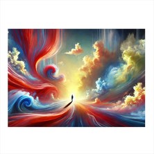 Soyut Renkli Yolculuk Mdf Poster