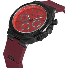 Polo Air Kauçuk Kordon Metal Kasa Erkek Kol Saati Bordo Siyah Renk PL-0973E8X