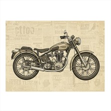 Vintage Motosiklet Art Mdf Poster