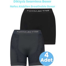 Uniquetrenders Erkek Dikişsiz/seamless Nefes Alabilen Boxer 4 Adet