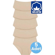 Tezzgelsin Kadın Yüksel Bel %100 Pamuklu 5'li Fitilli Bato Külot Kadın 5'li Külot