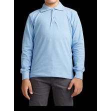 Salar Ticaret Açık Mavi Uzun Kol Tişört/t-Shirt Polo Yaka Polo Pamuklu