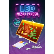 LED Işıklı Yazı Çizim Tahtası Ayarlanabilir Stant ve Hediye 7 Keçeli Kalem