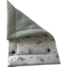Kido & Kidos Bebek Mint Yeşili Elyaf Dolgulu Park Beşik , Alt Açma Minderi, Puset Minderi Takımı