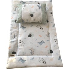 Kido & Kidos Bebek Mint Yeşili Elyaf Dolgulu Park Beşik , Alt Açma Minderi, Puset Minderi Takımı