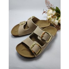Mantar Taban Birkenstock  Leonı Arızona Modeli Çift Tokalı Ortopedik Terlik