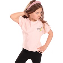 Toontoy Kız Çocuk Ay Yıldız Baskılı Tişört