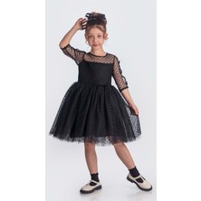 Mnk Baby & Kids Dantel Puanlı, Uzun Kol Prenses Kız Çocuk Elbise M00707