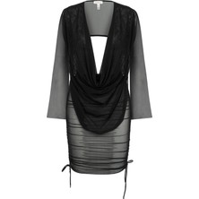 Aquella Tül Siyah Degaje Yaka Üst-Etek Takım