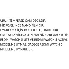 ECR MOBILE Redmi Watch 5 ile Uyumlu Hidrojel Nano Film Ekran Koruyucu 2 Adet