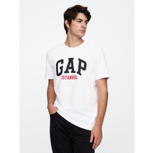 Erkek Beyaz Everyday Soft Gap Istanbul Logo T-Shirt