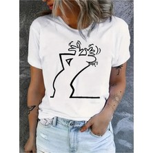 Woodroffe Ünisex Bay Meraklı Basklı T-Shirt Yeni Sezon Oversize Salaş