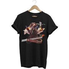 Av Köpeği Avcılık Fişek ve Çulluk Kuşu Baskılı Vahşi Yaşam Doğa Baskılı Regular Fit T-Shirt