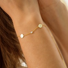 Queen Silver Jewelry 925 Ayar Gümüş Kişiye Özel Harf Bileklik 2 Harf
