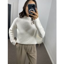 Myrum Butik Ekru Sosis Kol Oversize Kazak Standart