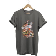 Avcılık Hunter Kurzhaar Av Köpeği ve Keklik Avcılığı Baskılı Regular Fit %100 Pamuk T-Shirt