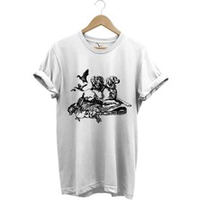 Avcılık Hunter Av Köpekleri Tavşan ve Keklik Kuşu Baskılı Regular Fit %100 Pamuk T-Shirt