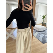 Myrum Butik Siyah Ms Uzun Kollu Basic Tişört S