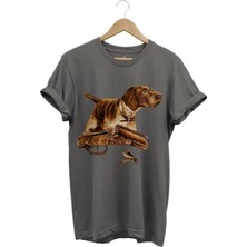 Hunter Avcılık Temalı Fişek Labrador Retriever Setter Pointer Baskılı %100 Pamuk Regular Fit T-Shirt