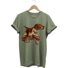 Hunter Avcılık Temalı Fişek Labrador Retriever Setter Pointer Baskılı %100 Pamuk Regular Fit T-Shirt