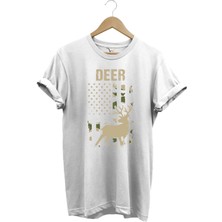 Avcılık Hunter Geyik Avcılığı Deer Hunt Baskılı Kamuflaj Desenli Regular Fit T-Shirt