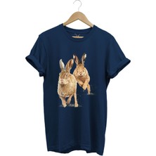 Avcılık Hunter Tavşan Avı Baskılı %100 Pamuk Regular Fit T-Shirt