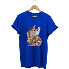 Avcılık Hunter Kurzhaar Av Köpeği ve Keklik Avcılığı Baskılı Regular Fit %100 Pamuk T-Shirt