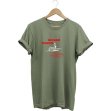 Vintage Waves Dalga ve Yazı Baskılı Sörf Regular Fit %100 Pamuk T-Shirt