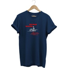 Vintage Waves Dalga ve Yazı Baskılı Sörf Regular Fit %100 Pamuk T-Shirt