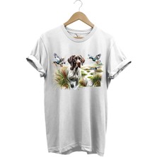 Avcılık Av Köpeği ve Ördek Hunter Kamuflaj Doğa Ağaç Baskılı Regular Fit T-Shirt