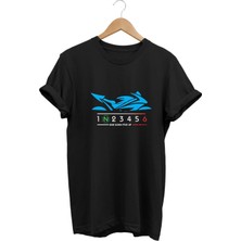 Blue Racing Motor - Mavi Yarış Motorsikleti Baskılı Tshirt