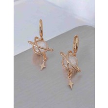 Noshnosh 316L Çelik Gold Kararmaz Gezegen Küpe